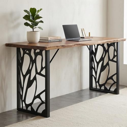 Table Legs 36 inch, Metal Counter Height Table Legs, Heavy Duty High Tall Base, Industrial Modern Furniture Legs Set of 2 with Laser Engraving Design (A) - color: A
