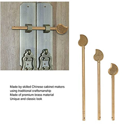 Fdit 3PCS Chinese Leaf Bolt Locking Pin, Cabinet Key Leaf Shaped Retro Cabinet Locking Pin Brass for Home Furniture