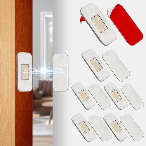 6 Pack Magnets for Cabinet Doors,with Adhesive Stainless Steel,1.57”X0.79” - color: Silver 6Pcs