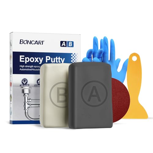 Boncart High Strength AB Epoxy Putty, 200g Steel Reinforced Repair Filler - color: 200g, Grey