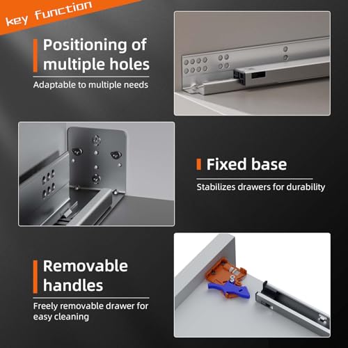 18 Inch Soft Close Undermount Drawer Slides,Full Extension,100 Lbs,1 Pair - size: 18 Inch