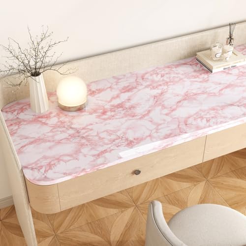 VEELIKE Pink Marble Contact Paper Wallpaper Stick and Peel 15.74 x118.11inches Self Adhesive Removable Waterproof Wall Covering for Table Countertop Cabinet Drawer - size: 15.7" x 118"