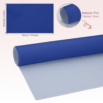 PATIKIL 63x39.4in Faux Leather Sheets, Faux Leather Fabric Sheets Vinyl Fabric Synthetic Soft Waterproof PVC for Replacement Upholstery Car Furniture Sofa Boat Marine, Blue - color: Blue