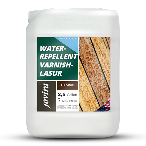 Varnish-LASUR Water-Based Satin Protective Water Repellent | Protects, decorates, and beautifies All Types of Wood with a Pearlescent Effect (2,5 G, Chestnut) - color: Chestnut, size: 2,5 G