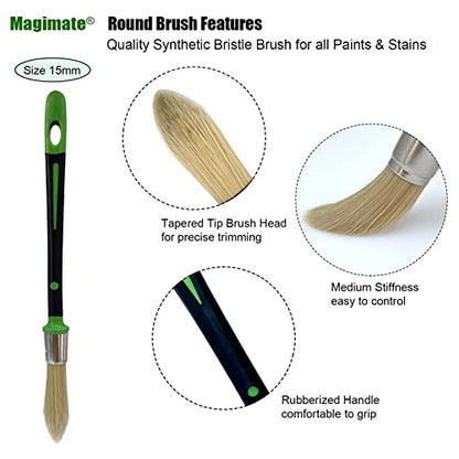 Magimate Tapered Paint Brush for Trim, Sash, Corners & Touch-Ups, 0.6 Inch - size: 3/5 inch
