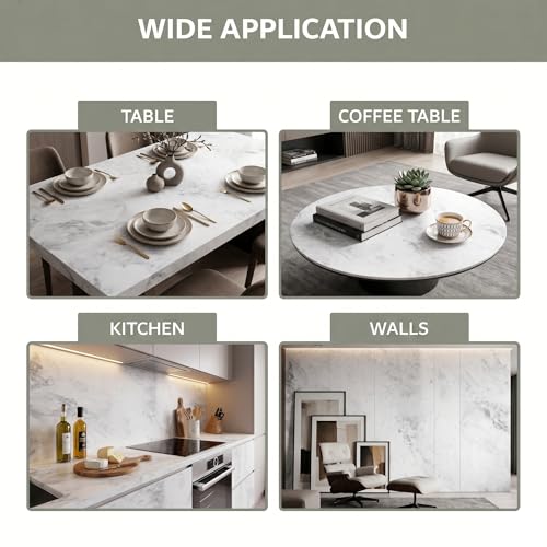 Extra-Thick Marble Contact Paper (Matte Finish, Cloud White) 3.9" x 393.7" - color: Cloud White (Matte), size: 3.9" x 393.7"