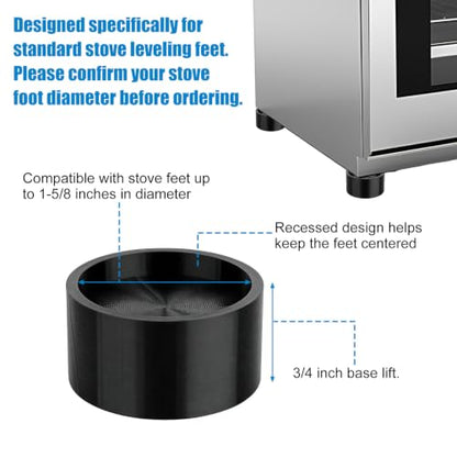 NQEUEPN 4 Range Leveling Feet Risers, 3/4" Lift for Leg Up to 1-5/8" Dia - style: 4pcs