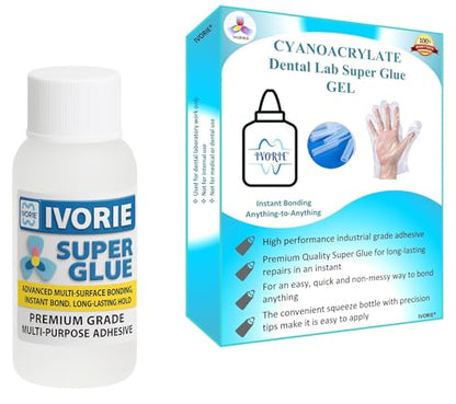 Dental Lab Super Glue Adhesive Instant Bonding - Gel (2oz) - size: 2 oz