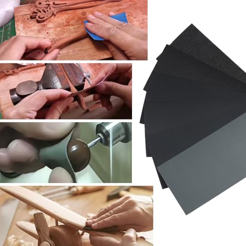 60 Pcs 9x3.6 Inch 6 Grit Mixed Packing Wet and Dry Sandpaper Sheets, Woodworking Furniture/Automobiles/Metal/Lacquer Polishing Sanding Sheets, 80/150/320/600/1000/1500 Grit - style: Mix 80-1500 Grit