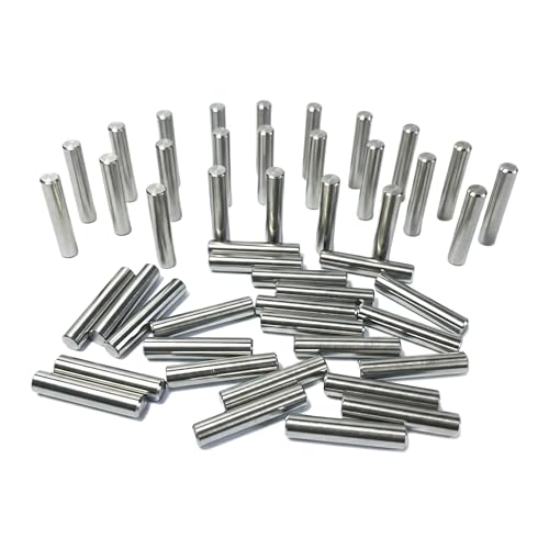 50PCS 5mm x 25mm Dowel Pins, Alloy Steel Metal Dowel Pins, M5 Shelf Pegs and Support Rods for Cabinets, Bookcases, Wood Furniture, Bearings and Bunk Bed Repair