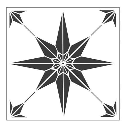 2pcs 12x12 Inch Reusable Tile Stencil Template for Painting Wall Tile Floor Cement Patio Furniture DIY Home Décor - color: Pattern 3