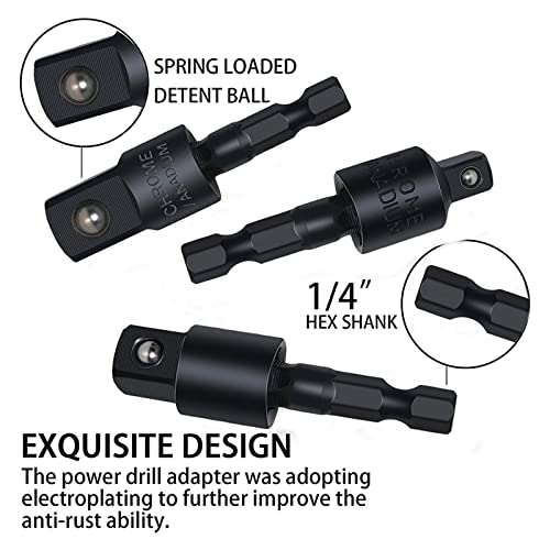 18Pcs Flexible Drill Bit Extension, Include 3Pcs Rotatable Socket Adapter 2Pcs 105° Right Angle Drill Attachment 10 Short Screwdriver Bits 90° Angled Bits and 2 Bendable Extension Tool - color: 18black