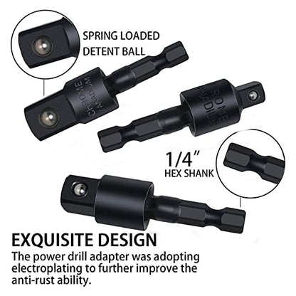 18Pcs Flexible Drill Bit Extension, Include 3Pcs Rotatable Socket Adapter 2Pcs 105° Right Angle Drill Attachment 10 Short Screwdriver Bits 90° Angled Bits and 2 Bendable Extension Tool - color: 18black