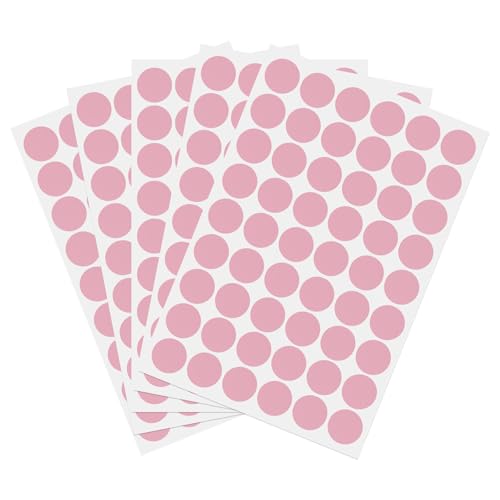 PATIKIL 270 Pieces Screw Hole Stickers, 5 Sheet Self-Adhesive Waterproof PVC Wood Grain Sticker for Screw Holes Wall Cabinets Desk Repairing, Pink, 21mm/0.83 Inch - color: Pink