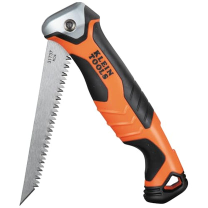 Klein Tools 31737 Folding Jab Saw/Drywall Hand Saw with Lockback at 180 and 125 Degrees and Tether Hole - style: Folding Jab Saw