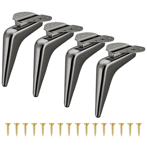 7 Inch Metal Furniture Legs,Sofa Couch Legs Set of 4,DIY Replacement for Dresser Cabinet Cupboard Ottoman (Gunmetal Black) - color: Gunmetal Black