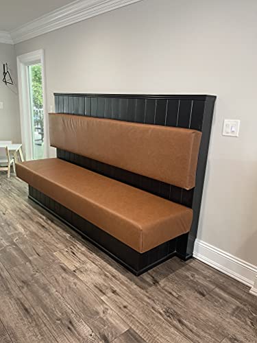 NAT Leathers Tan Cognac Soft Faux Vegan Leather (Peta Approved Vegan) 1 Yard (36 x 54 inch) Cut by the Yard Synthetic Pleather Solid Leather Fabric Sheets Thick Nappa 0.95 mm Upholstery 36"x54" - color: Cognac Tan, size: 1 yard (36"x54")