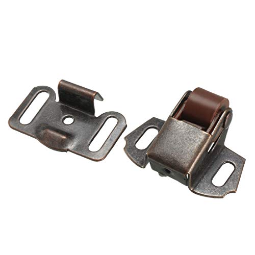 uxcell Retro Cabinet Wardrobe Door Single Roller Catch Ball Latches Hardware Copper Tone - size: 1 Piece