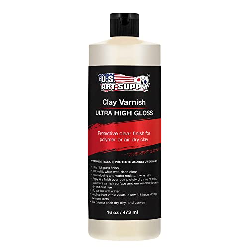 U.S. Art Supply 16oz High Gloss Clear Acrylic Topcoat for Pouring Paint - size: 16-ounces