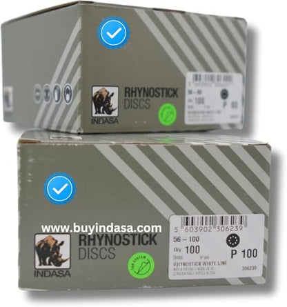 5 inch RhynoStick 8-Hole White Line Sticky Discs 100 Discs 150 Grit - style: 150 Grit