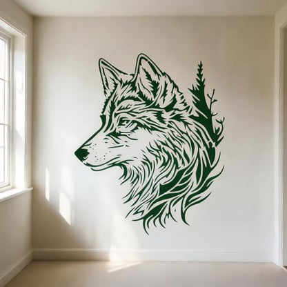 TIAMECH A4 Reusable Wolf Head Pine Tree Stencil for Painting - color: Wolf Head Pine Tree
