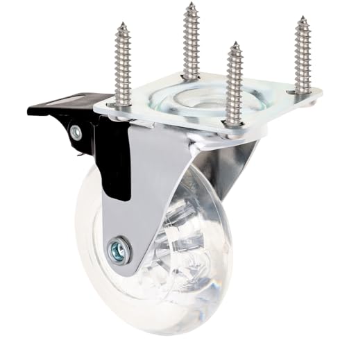 2 Inch Caster Wheels Set of 8, Crystal Swivel Casters with Brake
