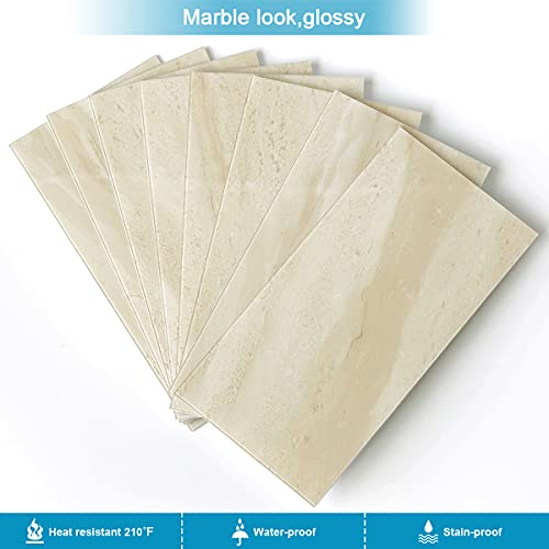 BeNice Peel and Stick Tile Backsplash Bathroom Beige 23pcs - color: Beige