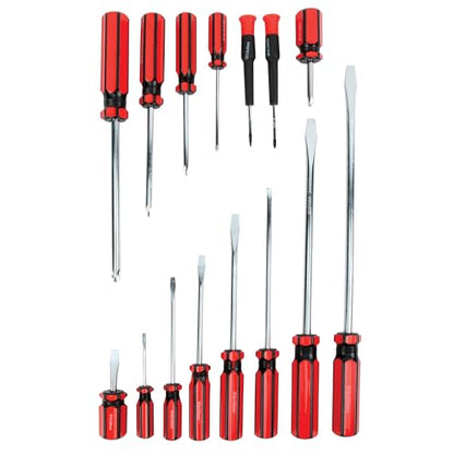 Performance Tool W80005 15-Piece Screwdriver Set for Versatile and Precise DIY and Professional Applications - size: Screwdriver Set (15pc)