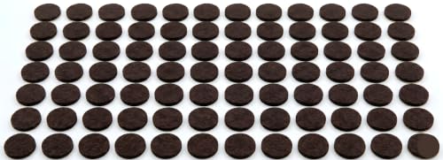 140 Pack Felt Pads for Furniture, 0.75 Inch Self Adhesive Cabinet Cushion Dots, Mini Foam Felt Pads, Self Stick Furniture Protectors for Cabinet Doors, Desks, Drawers and Floors, Dark Brown