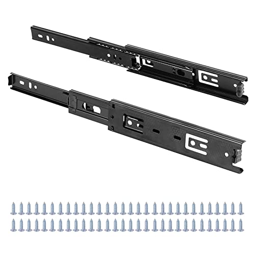 SEUNMUK 8 Pairs 6 Inch Full Extension Less Noise Drawer Slides 3 Section Ball Bearing Side Mounted Drawer Slider Heavy Duty Drawer Slides, with 64 Mounting Screws, Black - size: Black 6 Inch -8 Pairs