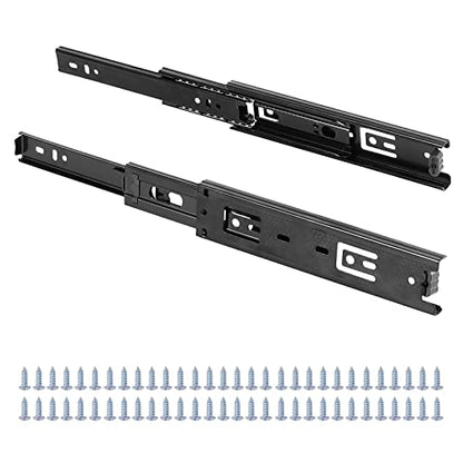 SEUNMUK 8 Pairs 6 Inch Full Extension Less Noise Drawer Slides 3 Section Ball Bearing Side Mounted Drawer Slider Heavy Duty Drawer Slides, with 64 Mounting Screws, Black - size: Black 6 Inch -8 Pairs