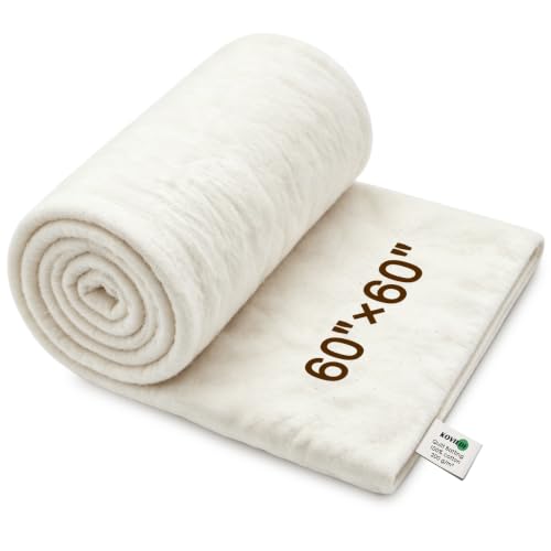 Natural Cotton Quilt Batting 60 × 60 Inches 200gsm - size: 60 × 60 Inches