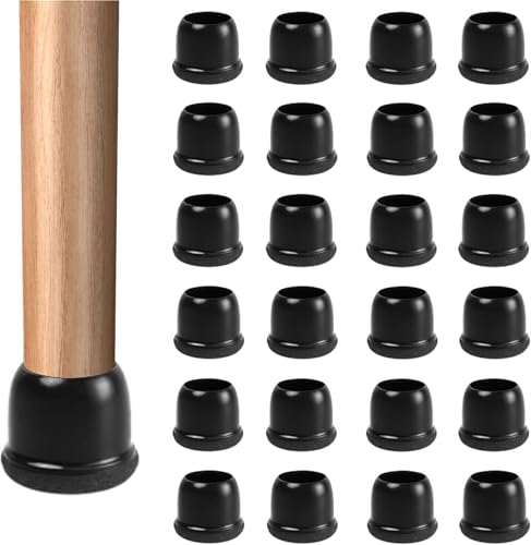 Extra Small Silicone Chair Leg Floor Protectors with Wrapped Felt. - color: Black, size: Round XXS(0.5-0.75")