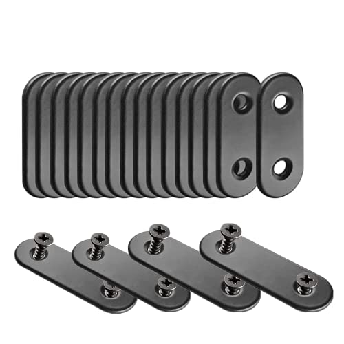Flat Straight Brace,20Pcs Metal Brackets with 40Pcs Screws - size: 20Pcs-Straight 16mm*36mm/0.63” *1.42”
