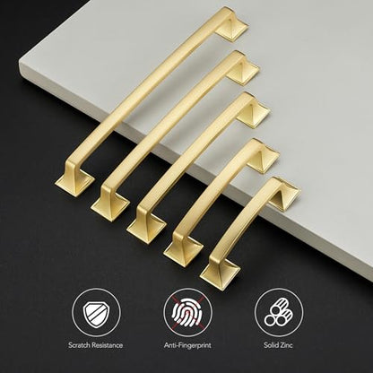 30 Pack Kitchen Cabinet Handles 5 Inch Brushed Brass Cabinet Pulls - color: Brushed Brass, size: 5 Inch Hole Centers