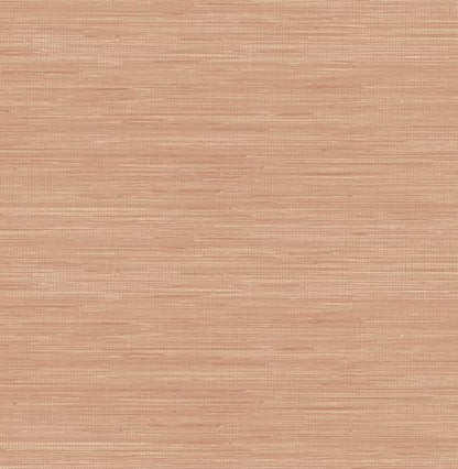 NuWallpaper x Society Social Apricot Classic Faux Grasscloth Peel & Stick Wallpaper, Pink - color: Pink
