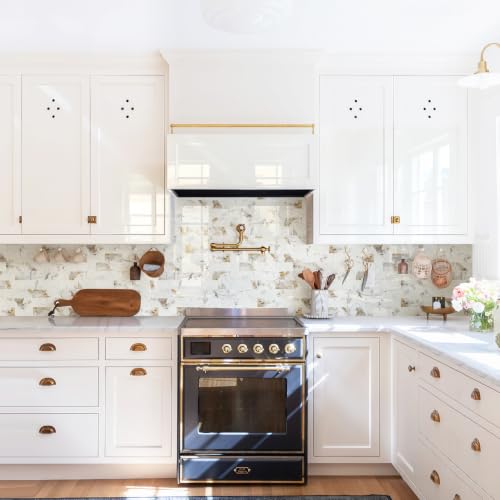 STICKGOO 10-Sheets Peel and Stick Backsplash, Glossy Pandora - color: Glossy Pandora Marble