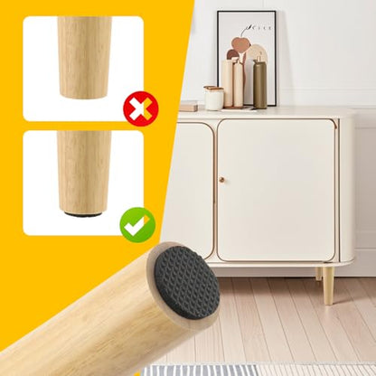 Geesatis 7 Inch Solid Wood Furniture Legs 4 Pack, Tapered, M8, Natural - color: Natural, size: 7inch
