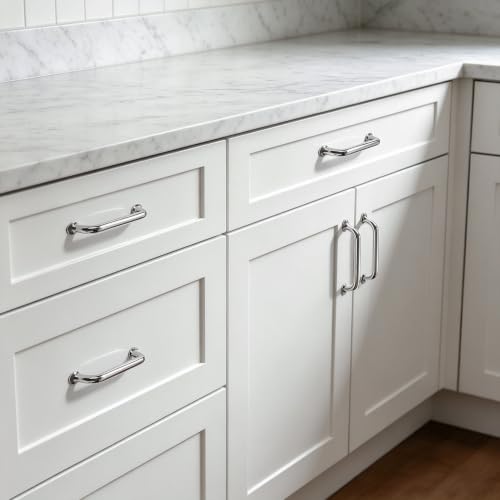 TUNNY 10 Pack Cabinet Handles-5"/128mm Polished Nickel Cabinet Pulls - color: Polished Nickel, size: 5"(128mm)Hole Center