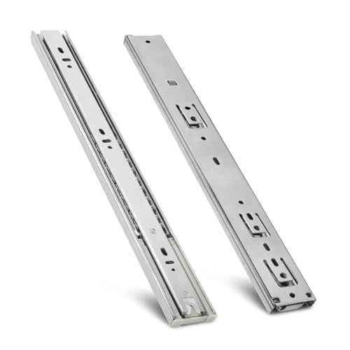 Soft Close Drawer Slides 16 Inch - Silver, 1 Pair (2 Pieces) - color: Silver, size: 16 Inch