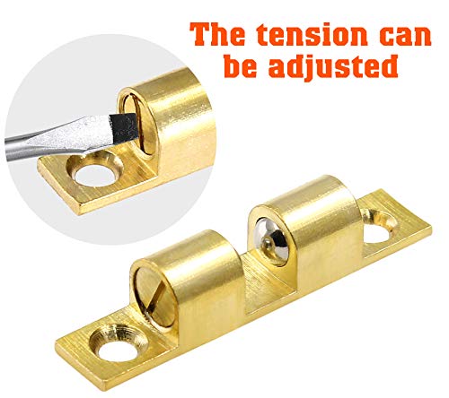 Jiozermi 12Pcs 2"/50mm Double Ball Tension Roller Catch Latch - color: Gold, size: 2"/ 50mm, 12 Pcs