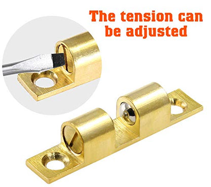Jiozermi 12Pcs 2"/50mm Double Ball Tension Roller Catch Latch - color: Gold, size: 2"/ 50mm, 12 Pcs