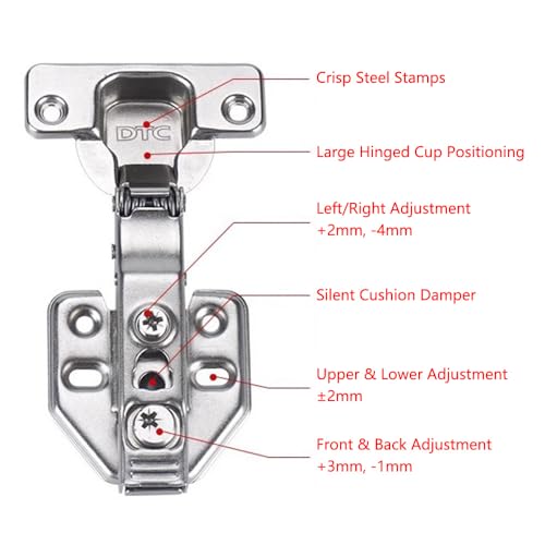 SEIWEI C85 Half Overlay Cabinet Hinge with Face Frame Plate for Door Connect Frame for Kitchen Cabinet, Corner Door Hinges, Hardware Corner Cabinet Replacement, Pack of 2 - style: C85 Half Overlay