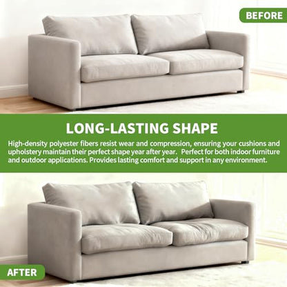 Upholstery Batting - 1/2 inch Thick Polyester Batting for Cushions, High Loft Cushion Wrap & Furniture Padding - 36" x 5 Yds - Super Soft Polyfill Batting for DIY, Sofa & Chair Repair - size: 36In x 5 Yards