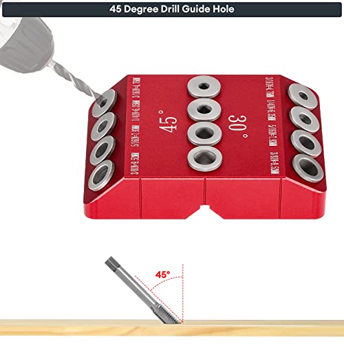 30°, 45°, 90° Angle Drill Guide Jig for Straight or Angled Holes 4 Sizes