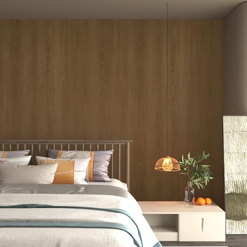 JSEVEM Brown Wood Contact Paper Walnut Peel and Stick Wallpaper Waterproof Thick Vinyl Wrap Self Adhesive Removable Wall Cover for Countertops Cabinets Shelf Furniture 16"×118" - color: Walnut, size: 16" x 118"