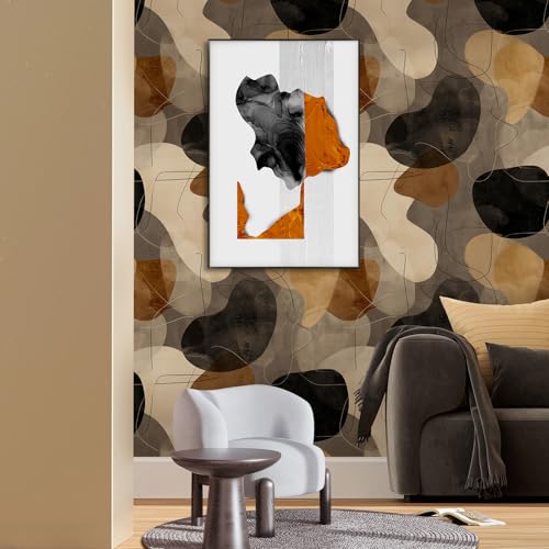 Modern Abstract Peel and Stick Wallpaper, Neutral Geometric Wallpaper