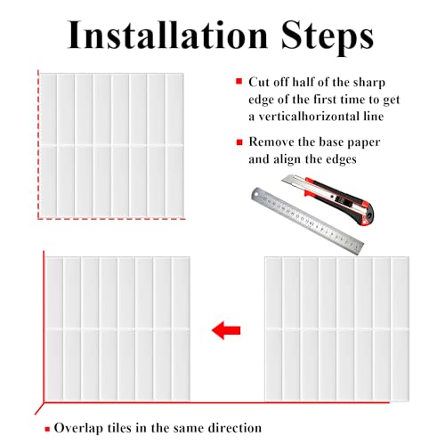 Alwayspon 10 Sheets 3D Peel and Stick PVC Backsplash Tiles, 10"x10" Self-Adhesive Wall Tile Stickers Stick on Subway Tiles for Kitchen Bathroom, Light Cyan - color: T80560