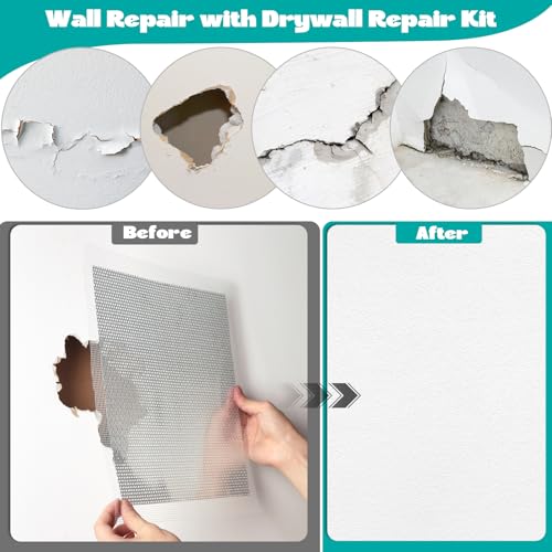 5Pcs Drywall Repair Kit Large Hole, 12 x 12in Self-Adhesive Drywall Patch - size: 5Pcs