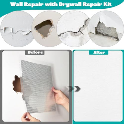 5Pcs Drywall Repair Kit Large Hole, 12 x 12in Self-Adhesive Drywall Patch - size: 5Pcs